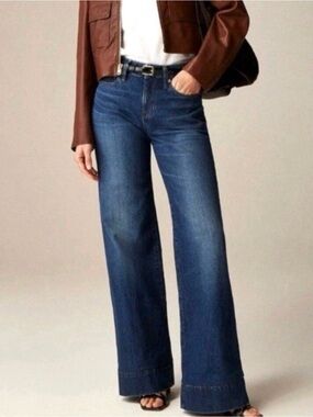J.Crew '96 Low Rise Denim Trousers Dark Wash Wide Leg Jeans - Size 29